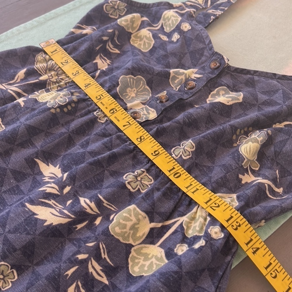 Sonoma Linen Blend Floral Midi Maxi Sundress Blue Sleeveless Small - Picture 11 of 12